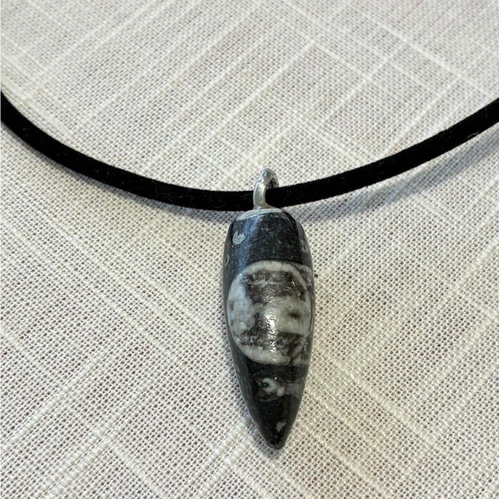Orthoceras Fossil Vintage Pendant Necklace